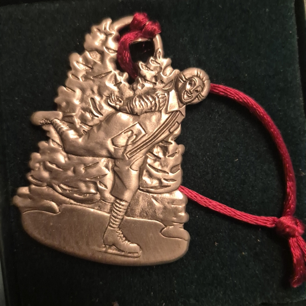 McDonald's Gold Holiday Ornament with Red Ribbon